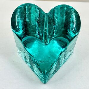 FIRE + LIGHT  Recycled Glass HEART Paperweight